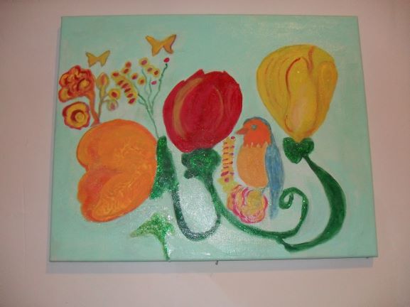 Flowers Spring Bloom! (Canvas Size 16x20) Price $290.00USD + Shipping + Tax (Md.6%Sales Tax if Applicable)
