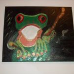 Frustrated Frog Canvas Size ( 20x16)