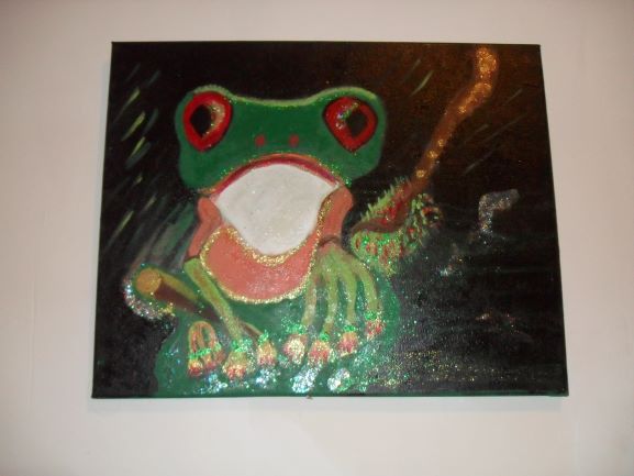 Frustrated Frog Canvas Size ( 20x16)