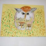 Owl Family- Canvas Size (16x12)